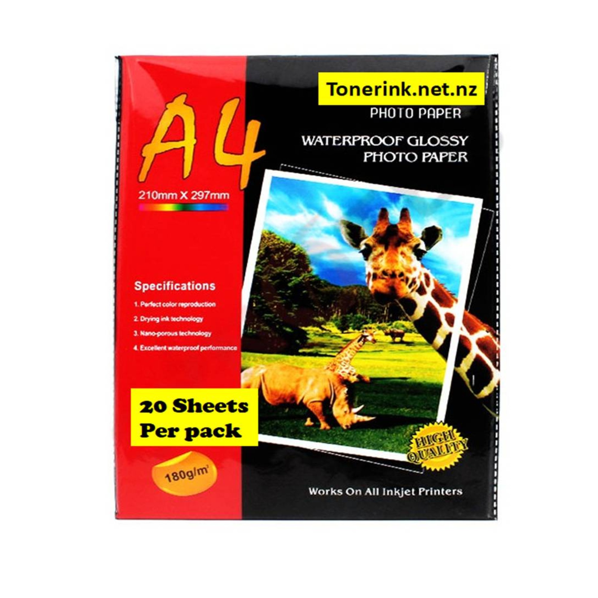 Photo Paper Glossy 20 Sheets A4 210mm x 297mm 240gsm