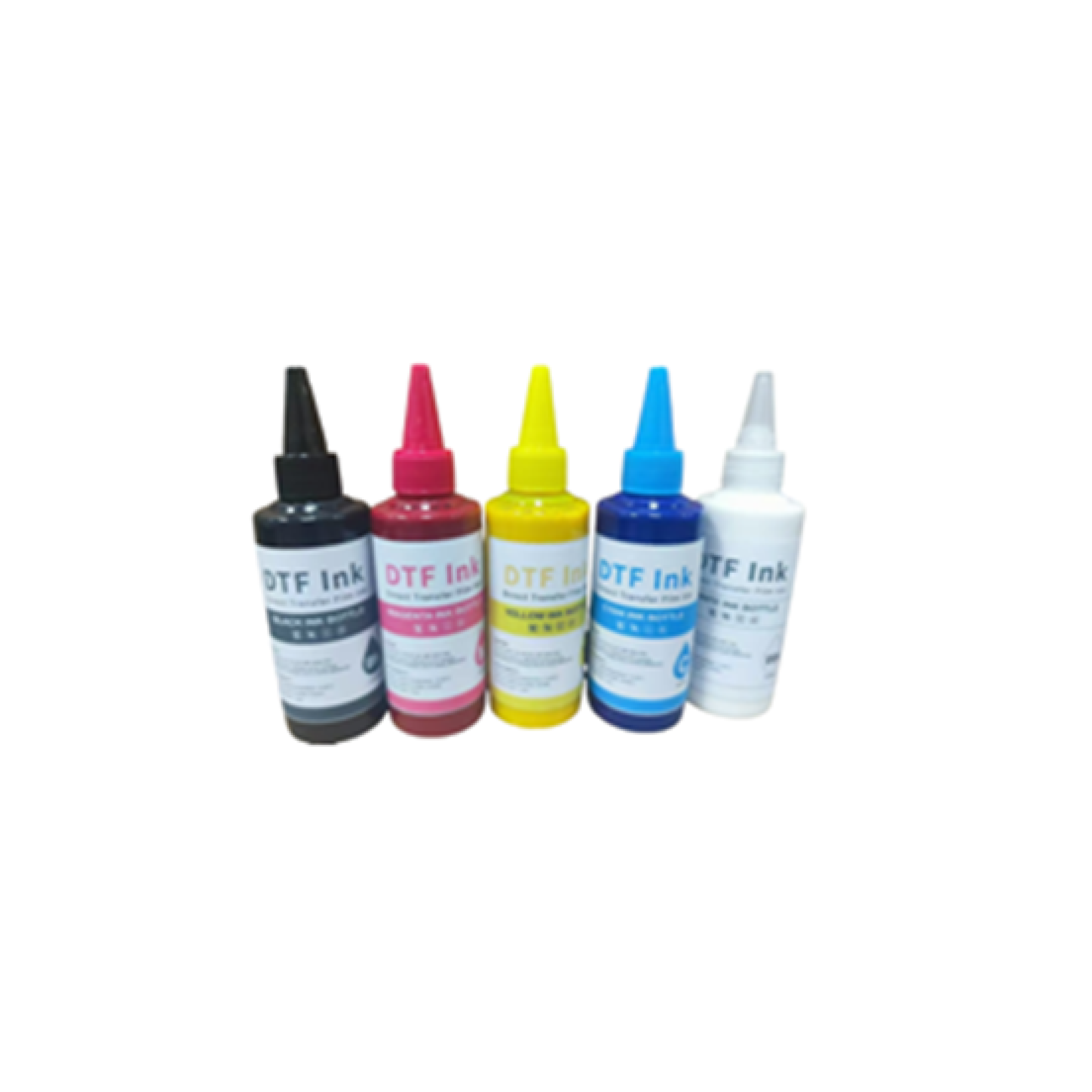 DTF Water Based Textile Ink Direct to Film 5 Colors Value Pack Combo DTF Water Based Textile Ink Direct to Film 5 Colors Value Pack Combo