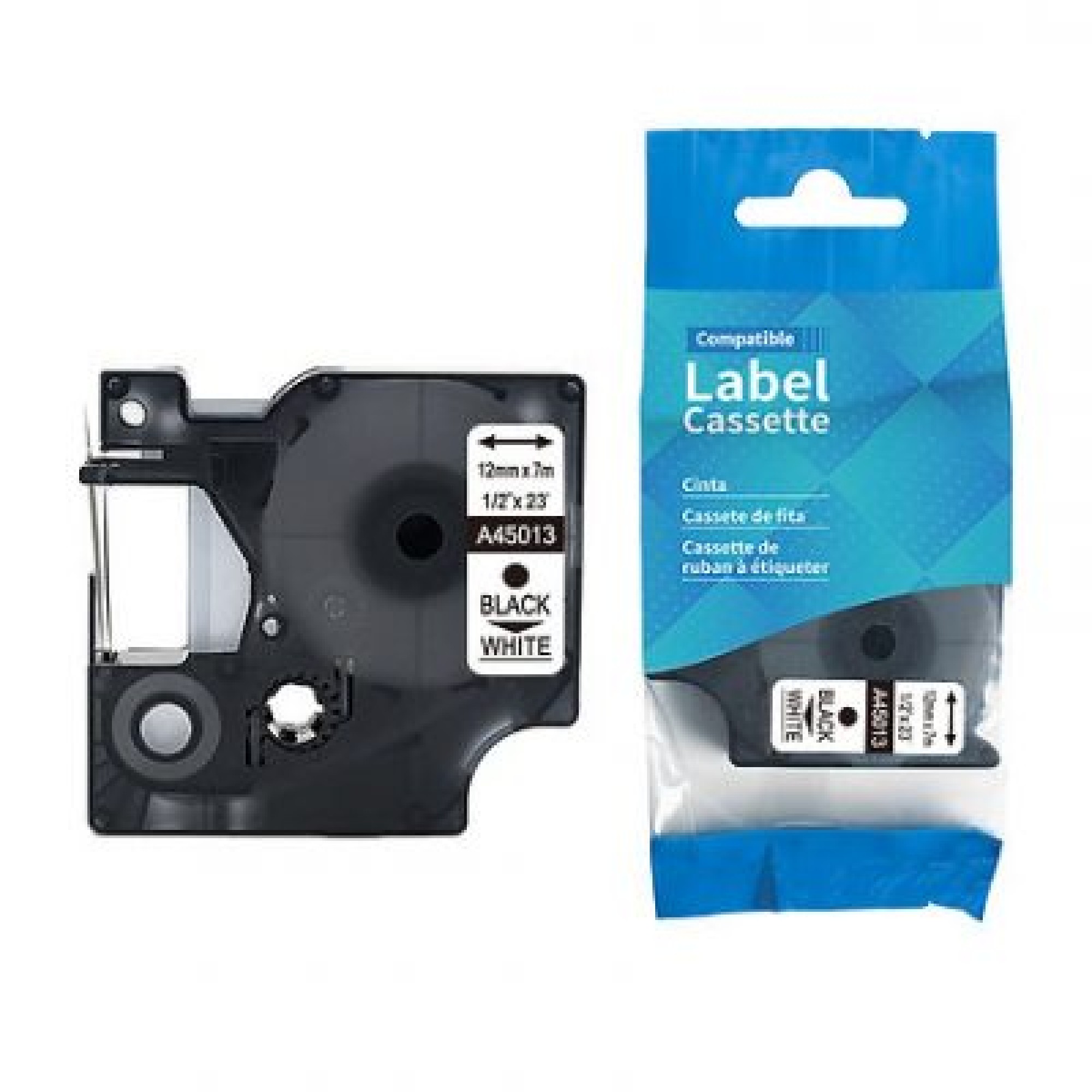 Dymo a45013 d45013 label tape black on white Dymo a45013 d45013 label tape black on white